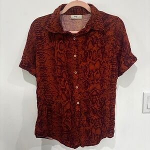 Maaji Maaji Ellie Shirt • Roasted Peach/Brown Snakeskin Print